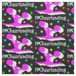 SCHWARZ UND PINK I LIEBE CHEERLEADFABRIK STOFF