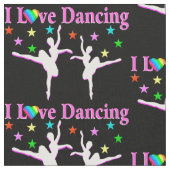 SCHWARZ UND PINK SUPER STAR DANCER FABRIC STOFF (Nahaufnahme)