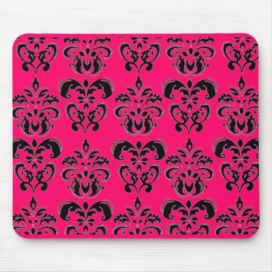 SCHWARZ- UND PINKDAMASK, FichSIE Mousepad (Vorne)