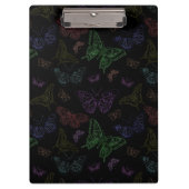Schwarz- und Regenbogenfarbene Schmetterlinge Klemmbrett (Vorderseite)