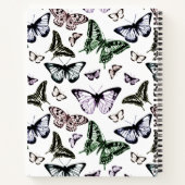 Schwarz- und Regenbogenfarbene Schmetterlinge Notizblock (Rückseite)