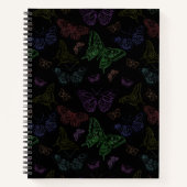 Schwarz- und Regenbogenfarbene Schmetterlinge Notizblock (Vorderseite)