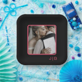 Schwarz und Rosa anpassbar Pappteller (Party)