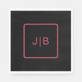 Schwarz und Rosa anpassbar Serviette (Vorderseite)