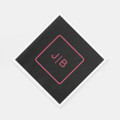 Schwarz und Rosa anpassbar Serviette (Ecke)