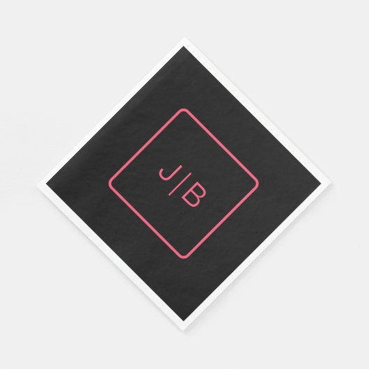 Schwarz und Rosa anpassbar Serviette (Ecke)