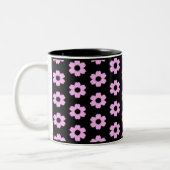 Schwarz-und Rosa-Blumenkaffee-Tasse Zweifarbige Tasse (Links)