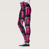 Schwarz-und Rosa-"Bonbon 16" Leggings (Links)