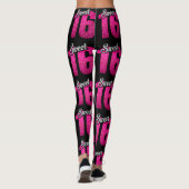 Schwarz-und Rosa-"Bonbon 16" Leggings (Rückseite)