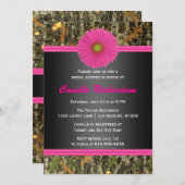 Schwarz und Rosa, Camouflage, Brautdusche Einladun Einladung (Vorne/Hinten)