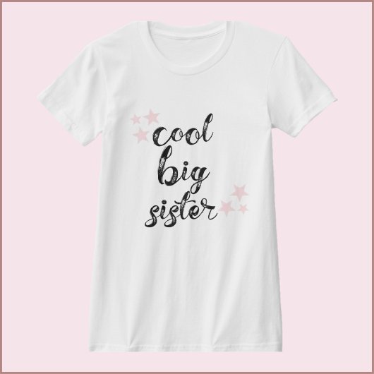 Schwarz und Rosa Cool Big Sister T-Shirt