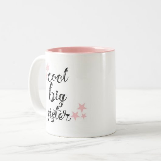 Schwarz und Rosa Cool Big Sister Zweifarbige Tasse (Vorderseite Links)