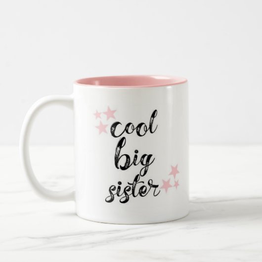 Schwarz und Rosa Cool Big Sister Zweifarbige Tasse (Links)