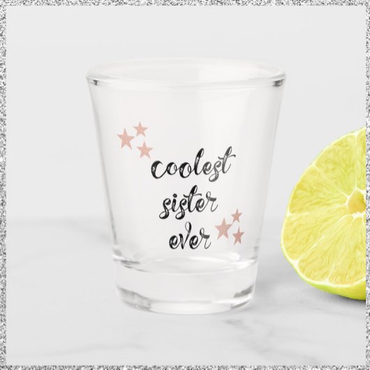 Schwarz und Rosa Coole Schwester aller Zeiten Schnapsglas