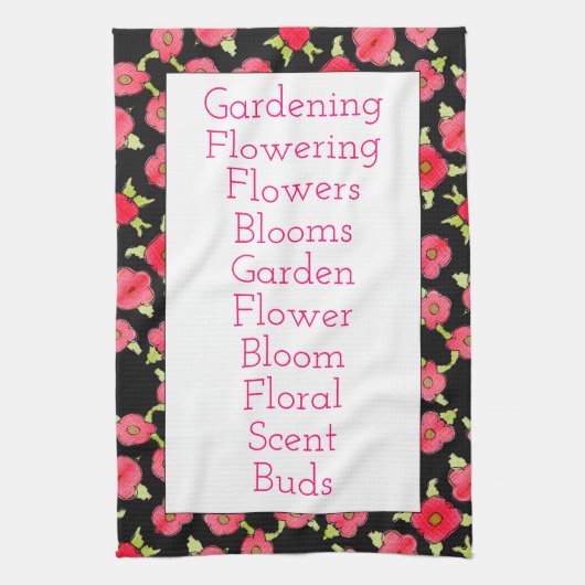 Schwarz und Rosa Geschirrtuch (Vertikal)