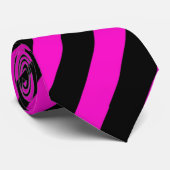 Schwarz-und Rosa-gestreifte Krawatte (Gerollt)