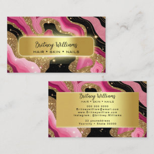 Schwarz und rosa Gold Achat Visitenkarte