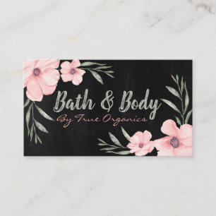 Schwarz und Rosa Handmade Wellness-Center Bath & B Visitenkarte