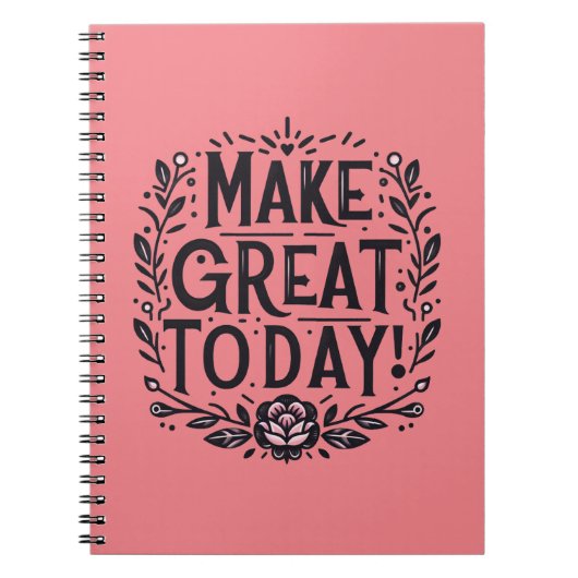 Schwarz und Rosa machen das Notebook zu einem groß Notizblock (Vorderseite)