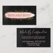 Schwarz und Rosa Moderne, handgefertigte Wellness- Visitenkarte (Vorne/Hinten)