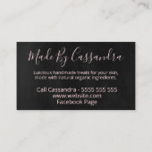 Schwarz und Rosa Moderne, handgefertigte Wellness- Visitenkarte (Rückseite)