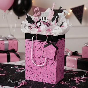 Schwarz und rosa Musical Mittlere Geschenktüte