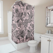 Schwarz und rosa Paisley Duschvorhang (Beispiel)