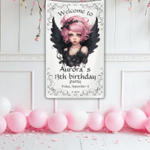 Schwarz und Rosa Pastellfarben Goth Fairy 13. Gebu