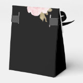 Schwarz und Rosa Rosen Chic Wedding Geschenkschachtel (Rückseite)