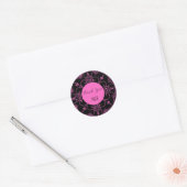 Schwarz und Rosa Runder Aufkleber (Umschlag)