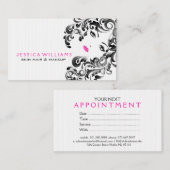 Schwarz und Rosa Schönheit Gesicht Weiß Hintergrun Terminkarte (Vorne/Hinten)