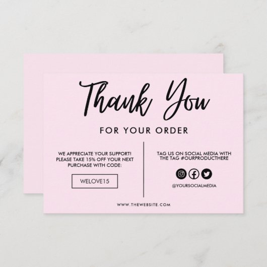 Schwarz und Rosa Vielen Dank, Media Insert (Vorne/Hinten)