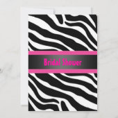 Schwarz und Rosa, Zebra Bridal Dusche Einladung (Rückseite)