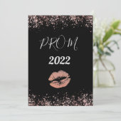 Schwarz und Rose Gold 30. Einladung (Stehend Vorderseite)