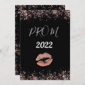 Schwarz und Rose Gold 30. Einladung (Vorne/Hinten)