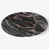 Schwarz und Rose Gold Agate Geode Formal Pappteller (Schrägansicht)