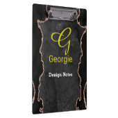 Schwarz und Rose Gold Agate Klemmbrett (Rechts)