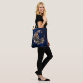 Schwarz und Rose Gold Crescent Moon Halloween Tasche (Am Model)