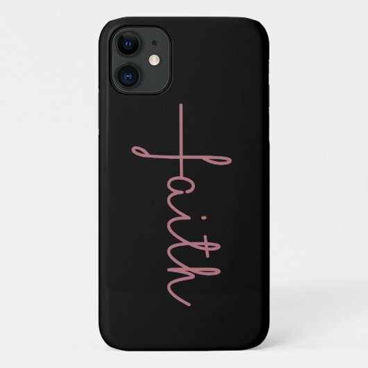 Schwarz und Rose Gold Cross Faith Case-Mate iPhone Hülle (Rückseite)