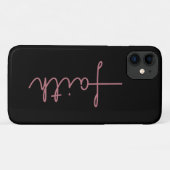 Schwarz und Rose Gold Cross Faith Case-Mate iPhone Hülle (Rückseite (Horizontal))