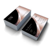 Schwarz und Rose Gold Deco mit Monogram Luxuriös Visitenkarte