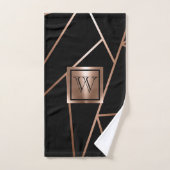 Schwarz und Rose Gold Geometric Badhandtuch Set (Handtuch)