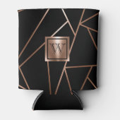 Schwarz und Rose Gold Geometric Dosenkühler (Vorderseite)