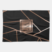 Schwarz und Rose Gold Geometric Geschirrtuch (Horizontal)