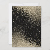 Schwarz und Rose Gold Glitzer 50. Geburtstag Einladung (Rückseite)