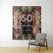 Schwarz und Rose Gold Glitzer 50. Geburtstag