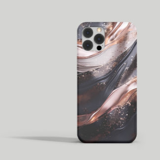 Schwarz und Rose Gold Hintergrund Personalisiertes iPhone 14 Pro Hülle