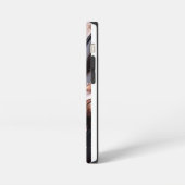 Schwarz und Rose Gold Hintergrund Personalisiertes iPhone Hülle (Linke Seite)