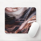 Schwarz und Rose Gold Hintergrund Personalisiertes Mousepad (Mit Mouse)
