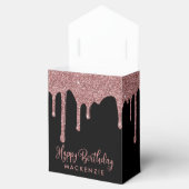 Schwarz und Rose Gold Sparkone Glitzer Tropfen Geb Geschenkschachtel (Geöffnet)